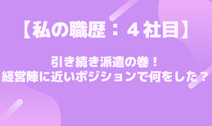 【4社目】謎のシステム会社で経営陣に近いポジションに!?