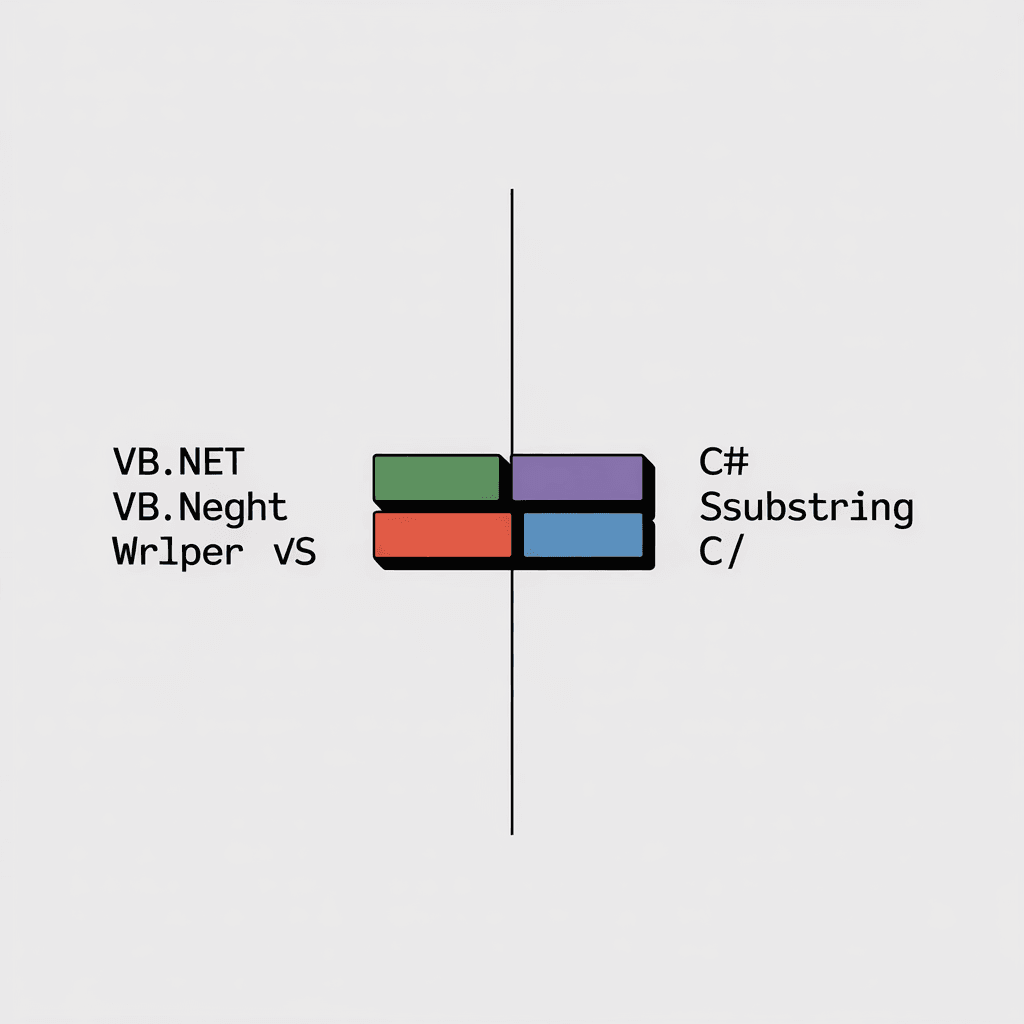 VB.net RightとC# Substring +ヘルパの比較イメージ