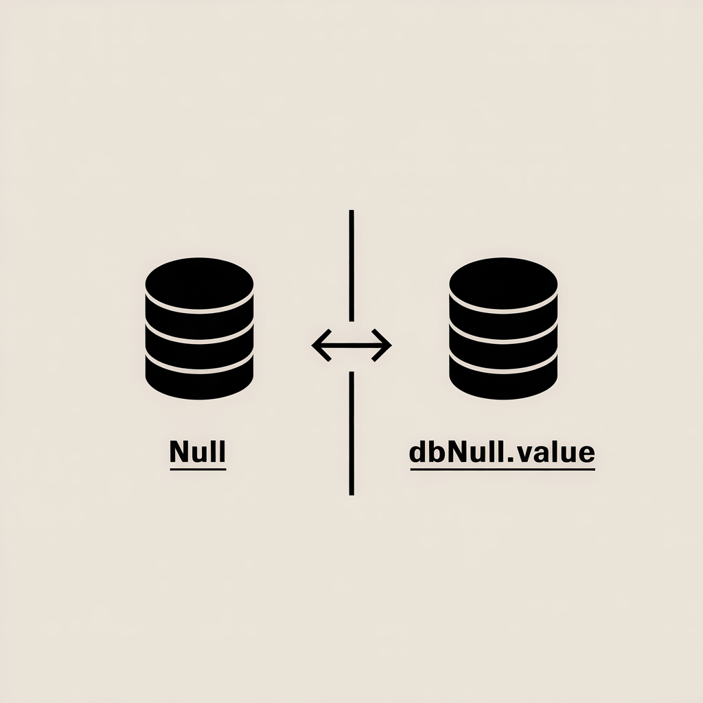 null と DBNull.Value の変換イメージ