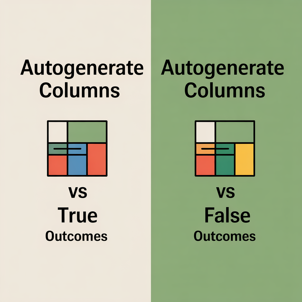 AutoGenerateColumns true / false 比較イメージ