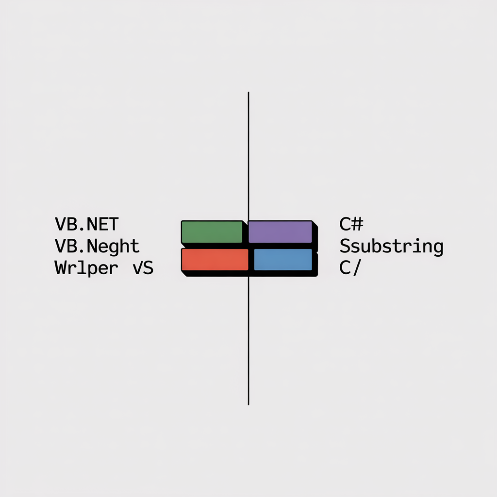 VB.net RightとC# Substring +ヘルパの比較イメージ